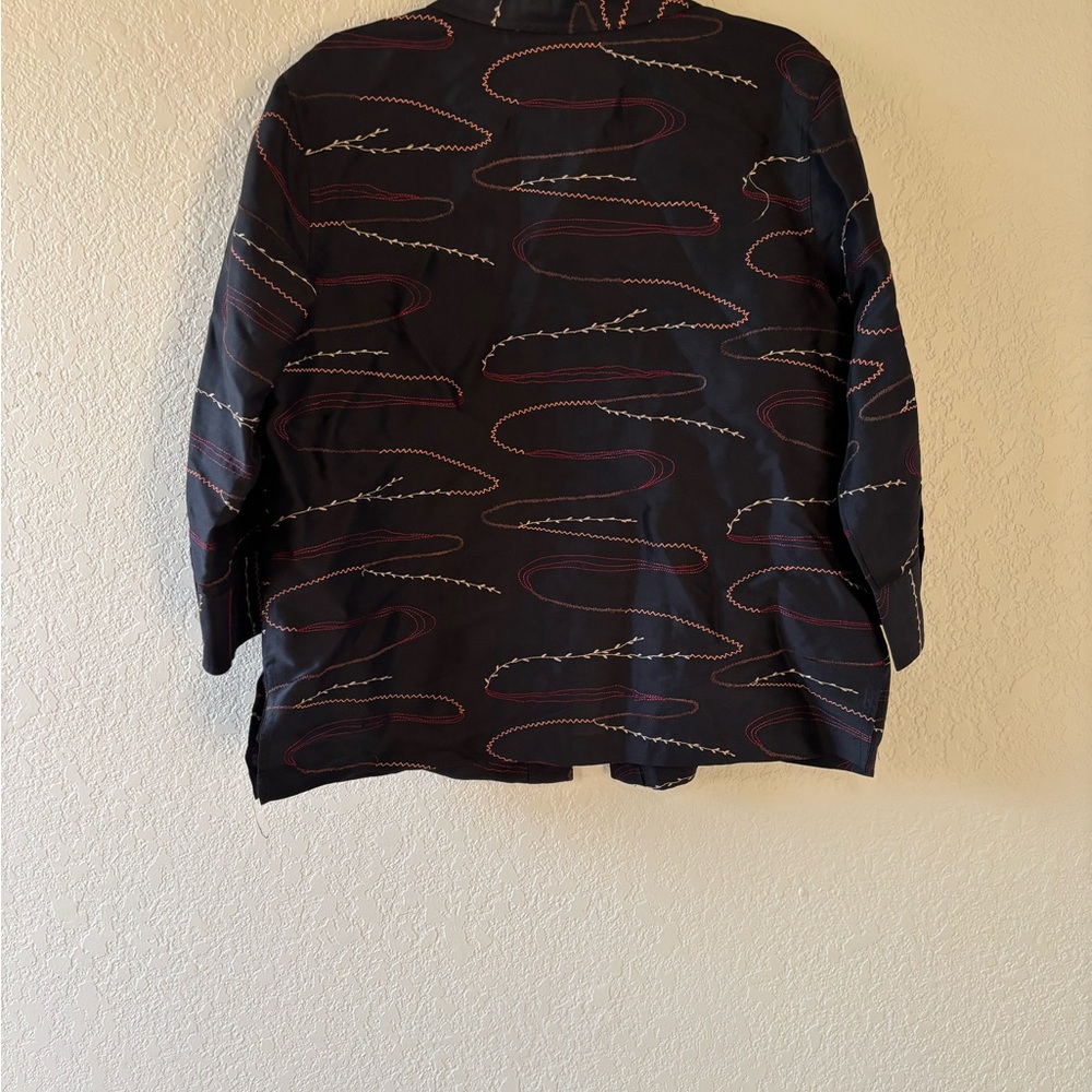 French Laundry Black Button-Down Embroidered 100%… - image 3